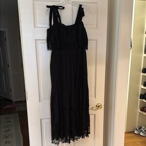 Elegant Black Lace Sun Dress Antonio Melani Tie straps NWT